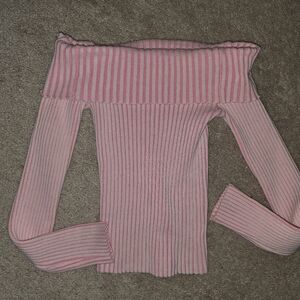 Double Zero Off Shoulder Ribbed Sweater  Small